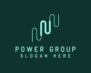 Power Cable - Modern Wire Letter N logo design