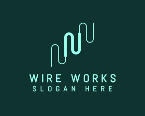 Wire - Modern Wire Letter N logo design