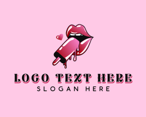 Seduction - Sexy Mouth Popsicle logo design