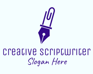 Scriptwriter - Pen Paper Clip logo design