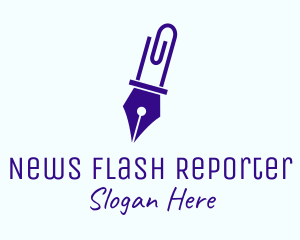 Reporter - Pen Paper Clip logo design