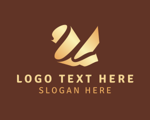 Hotellier - Gradient Cursive Letter U logo design