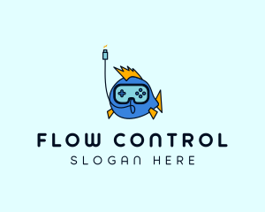 Cartoon Fish Controller logo design