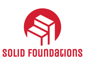 Concrete - Red Building Stairs logo design