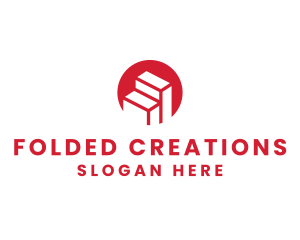 Red Building Stairs logo design