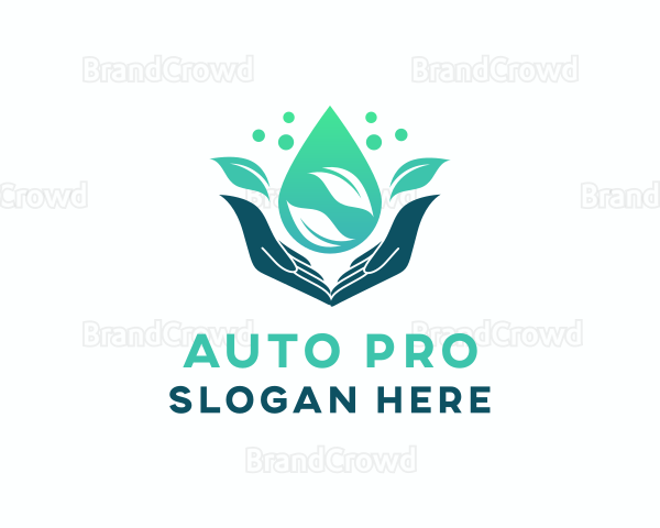Hand Water Droplet Logo