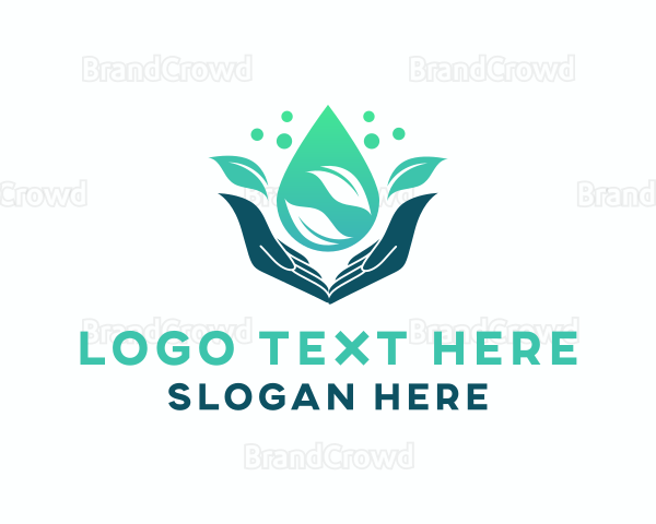 Hand Water Droplet Logo