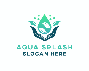 Wet - Hand Water Droplet logo design