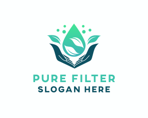 Filter - Hand Water Droplet logo design