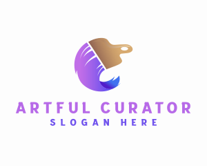 Modern Art Paintbrush logo design