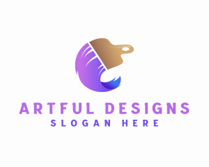 Modern Art Paintbrush logo design