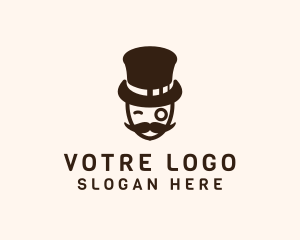 Black Man - Classy Gentleman Hat logo design