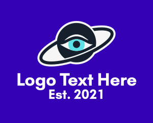Contact Lens - Planetary Eye Orbit logo design