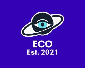 Contact Lens - Planetary Eye Orbit logo design