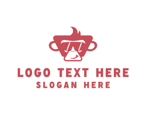 Cartoon - Monkey Sunglasses Fashion logo design