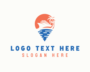 Locator - Cruise Ship Location Pin logo design