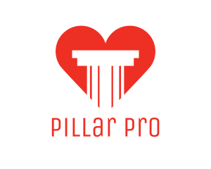 Red Heart Pillar logo design