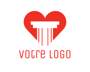 Red Heart Pillar logo design