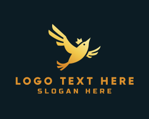 Creative Agency - Gold Bird Crown logo design