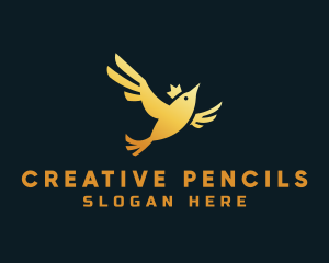 Gold Bird Crown logo design