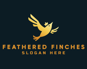 Gold Bird Crown logo design