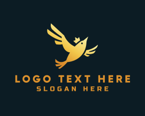 Gradient - Gold Bird Crown logo design