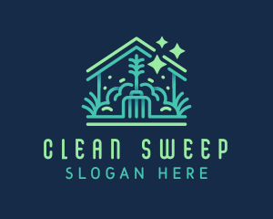 Sweeper - Broom House Cleaning logo design