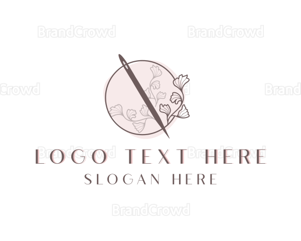 Floral Sewing Needle Logo