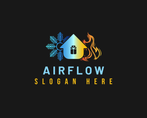 Snowflake Flame House logo design