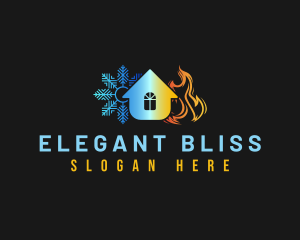 Airconditioning - Snowflake Flame House logo design