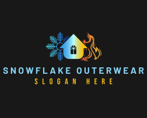 Snowflake Flame House logo design