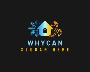 Ac - Snowflake Flame House logo design