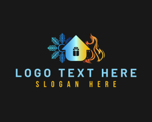 Blazing - Snowflake Flame House logo design