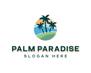 Palm Tree Beach Resort logo design