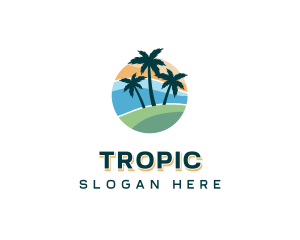 Palm Tree Beach Resort logo design