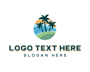 Tropical - Palm Tree Beach Resort logo design
