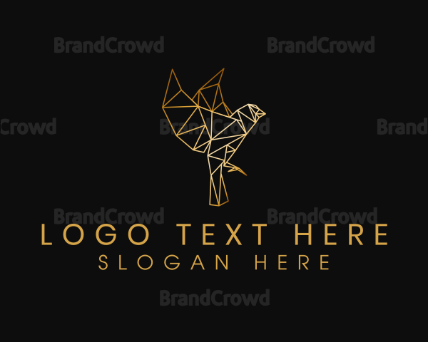 Geometric Gold Bird Logo