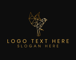 Geometric Gold Bird Logo