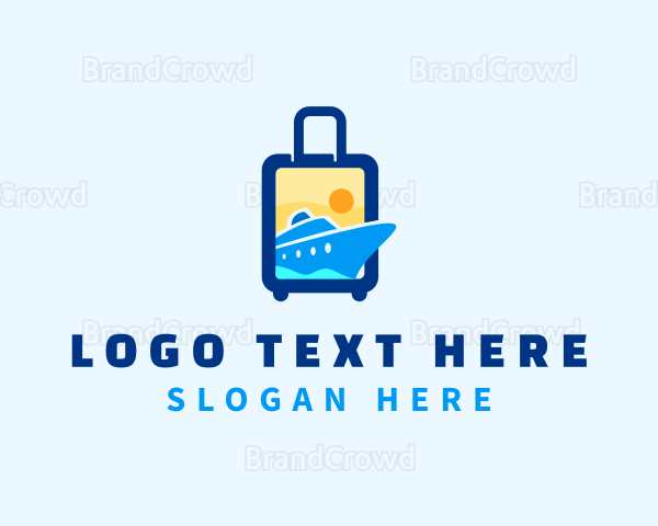 Luggage Ship Travel Logo