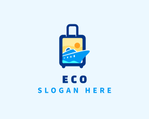 Luggage Ship Travel Logo