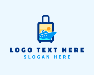 Ferry - Luggage Ship Travel logo design