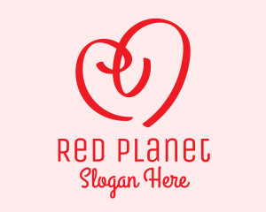 Red Heart Doodle  logo design