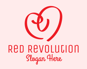 Red Heart Doodle  logo design