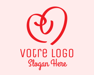 Care - Red Heart Doodle logo design