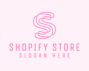 Pink Spa Letter S logo design