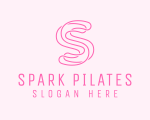 Pink Spa Letter S logo design