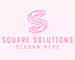 Pink Spa Letter S logo design