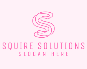 Pink Spa Letter S logo design