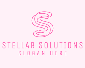 Pink Spa Letter S logo design