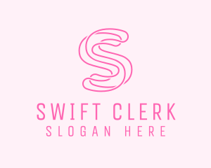 Pink Spa Letter S logo design